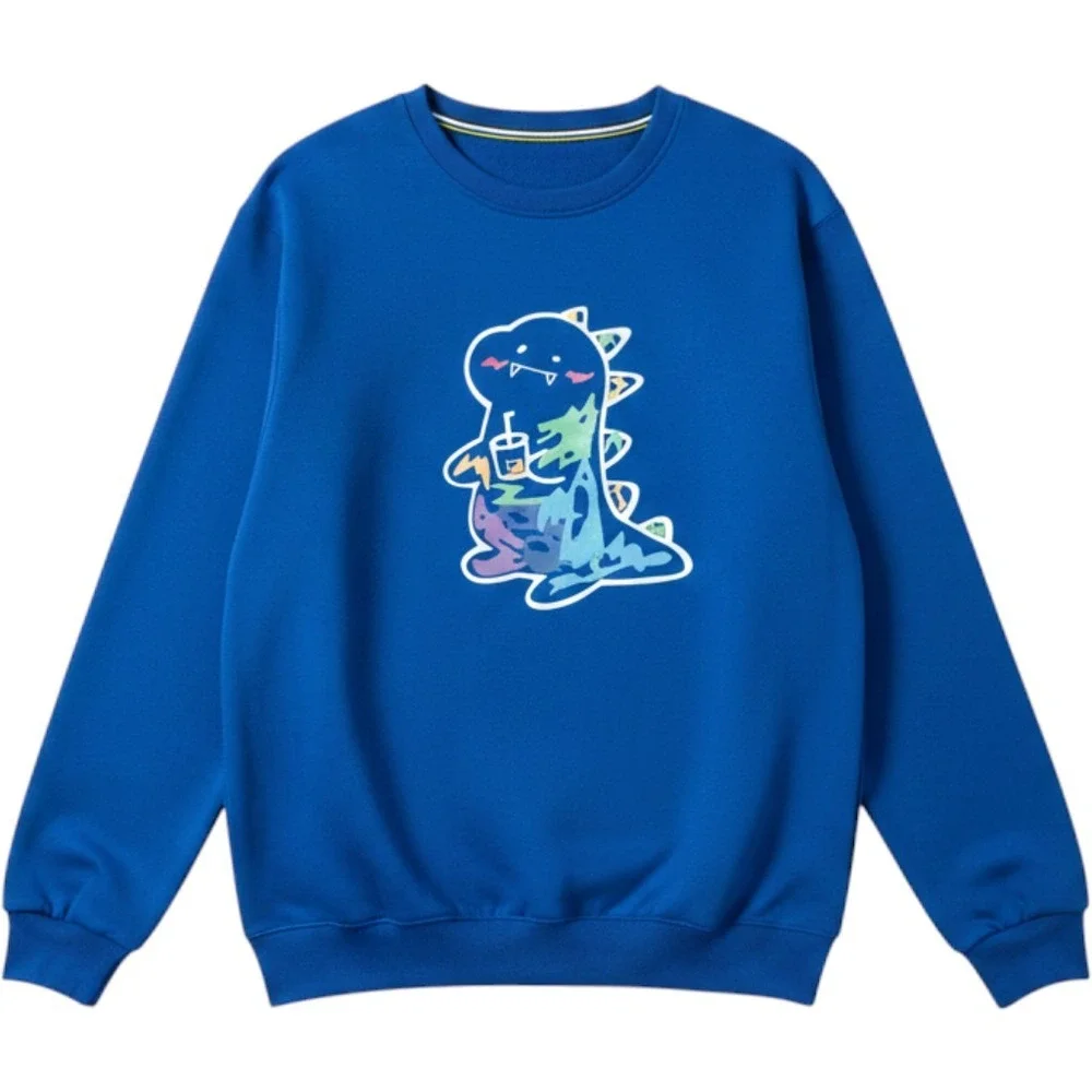 Royal Blue Boba Tea Dinosaur Manfinity crewneck sweatshirt Size XL